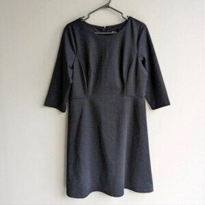 Reitmans navy gray 3/4 sleeve ponte dress